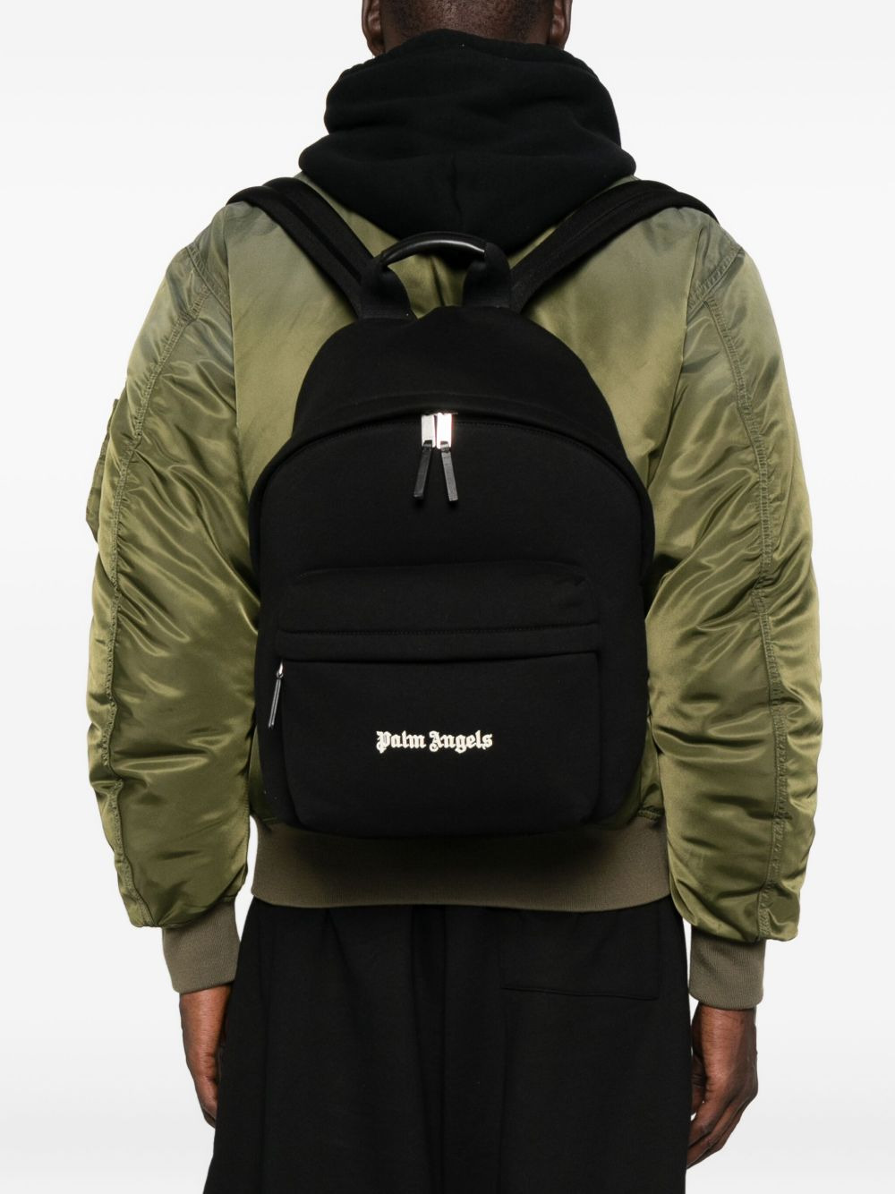 logo-embroidered backpack - 2