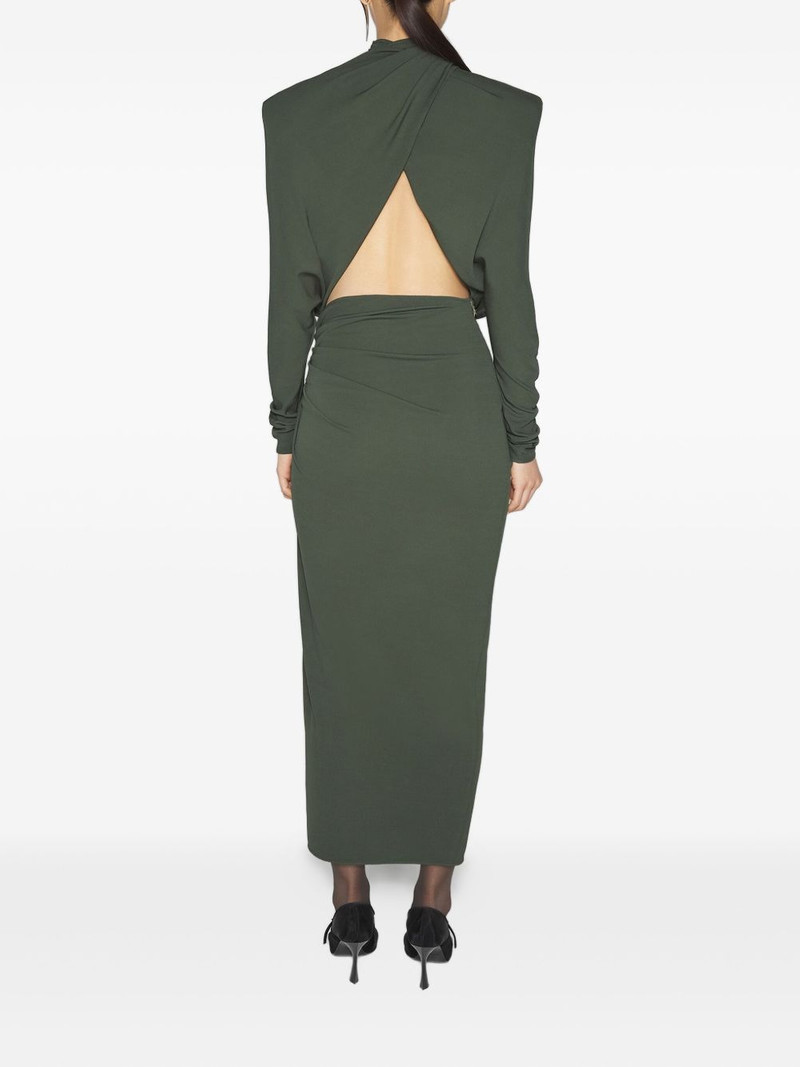 MUGLER padded-shoulder midi dress outlook