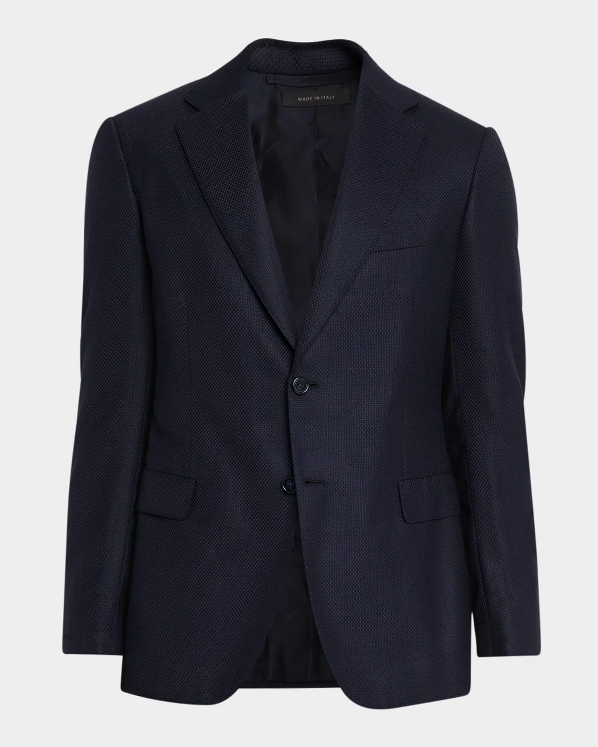 Men's Wool Hopsack Single-Breasted Blazer - 1