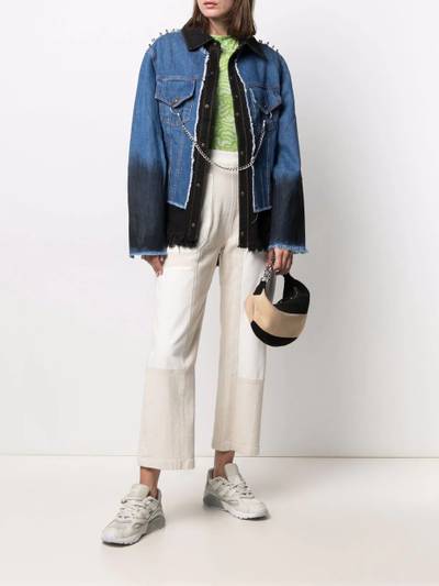 Faith Connexion chain-embellished panelled denim jacket outlook