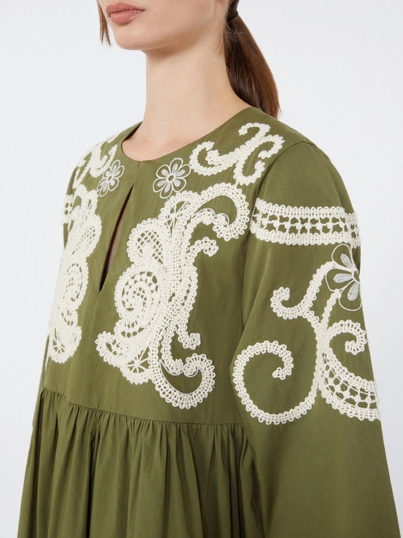 TILDE Soft cotton poplin dress - KAKI 5