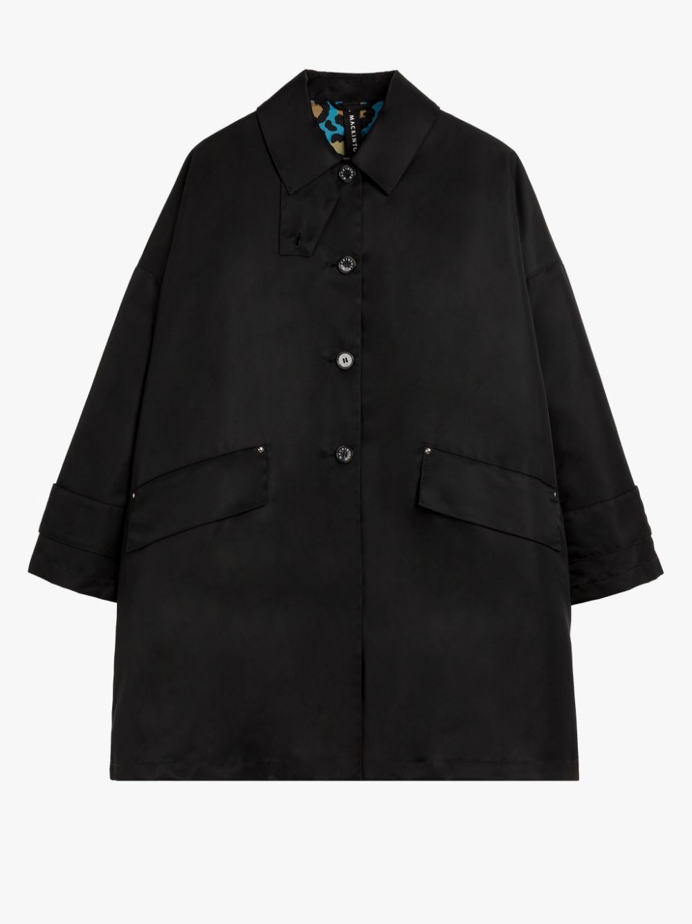 HUMBIE BLACK NYLON OVERCOAT - 5
