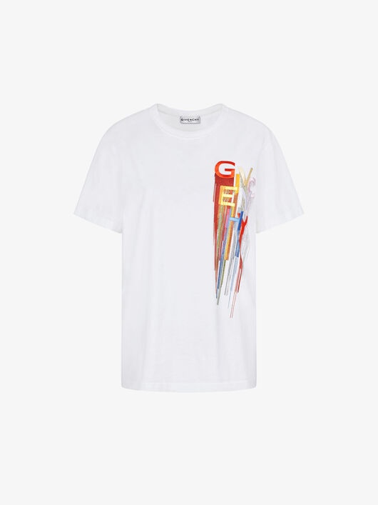 GIVENCHY MULTICOLORED EMBROIDERED T-SHIRT - 1