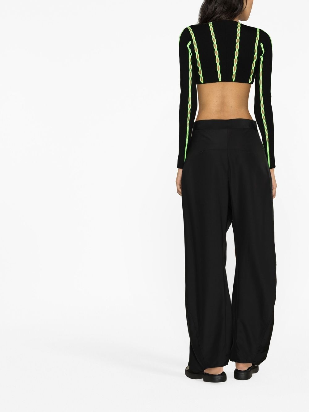 contrast-trim cropped cardigan - 4