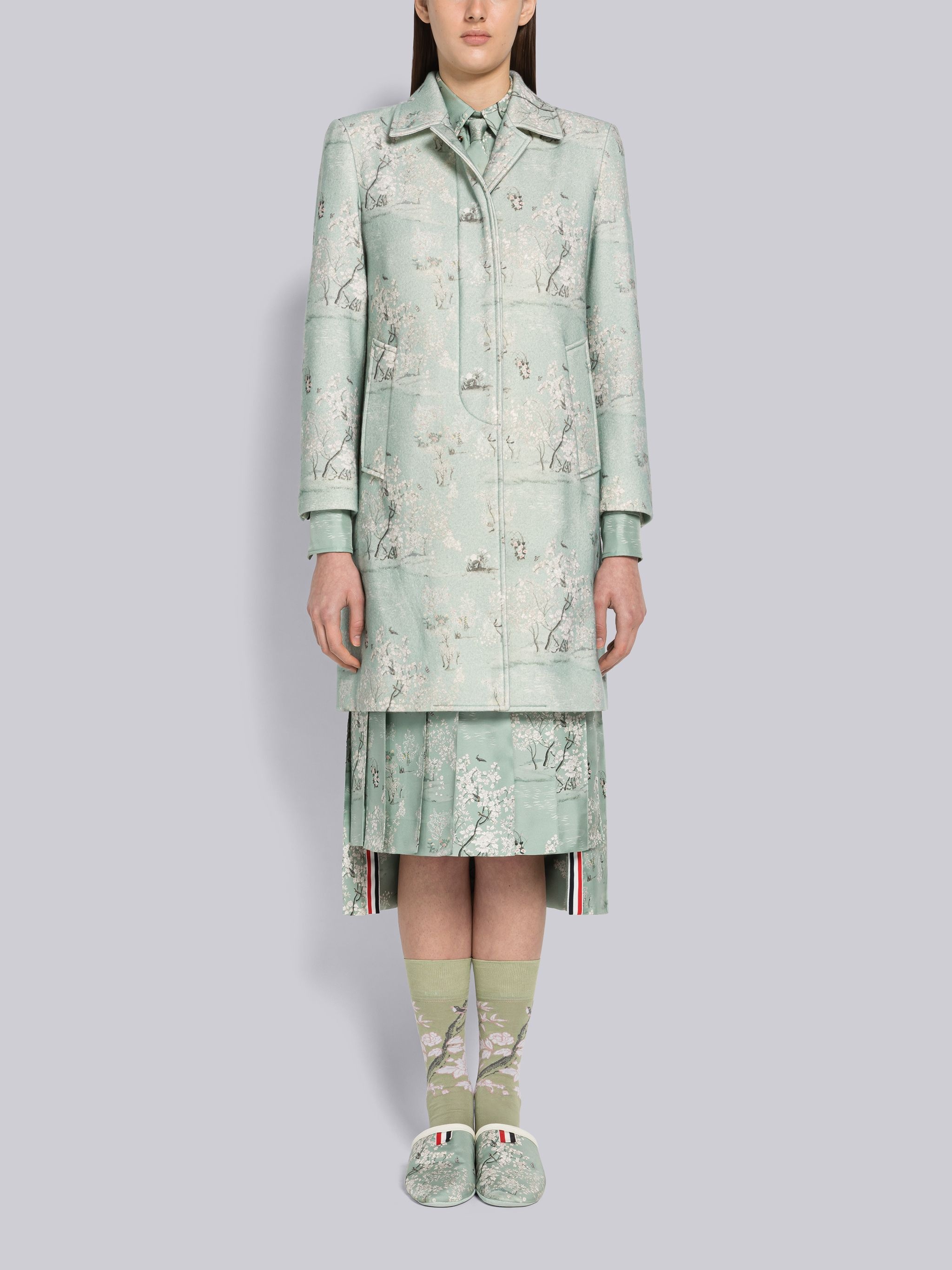 Toile Silk Twill Bal Collar Overcoat - 1