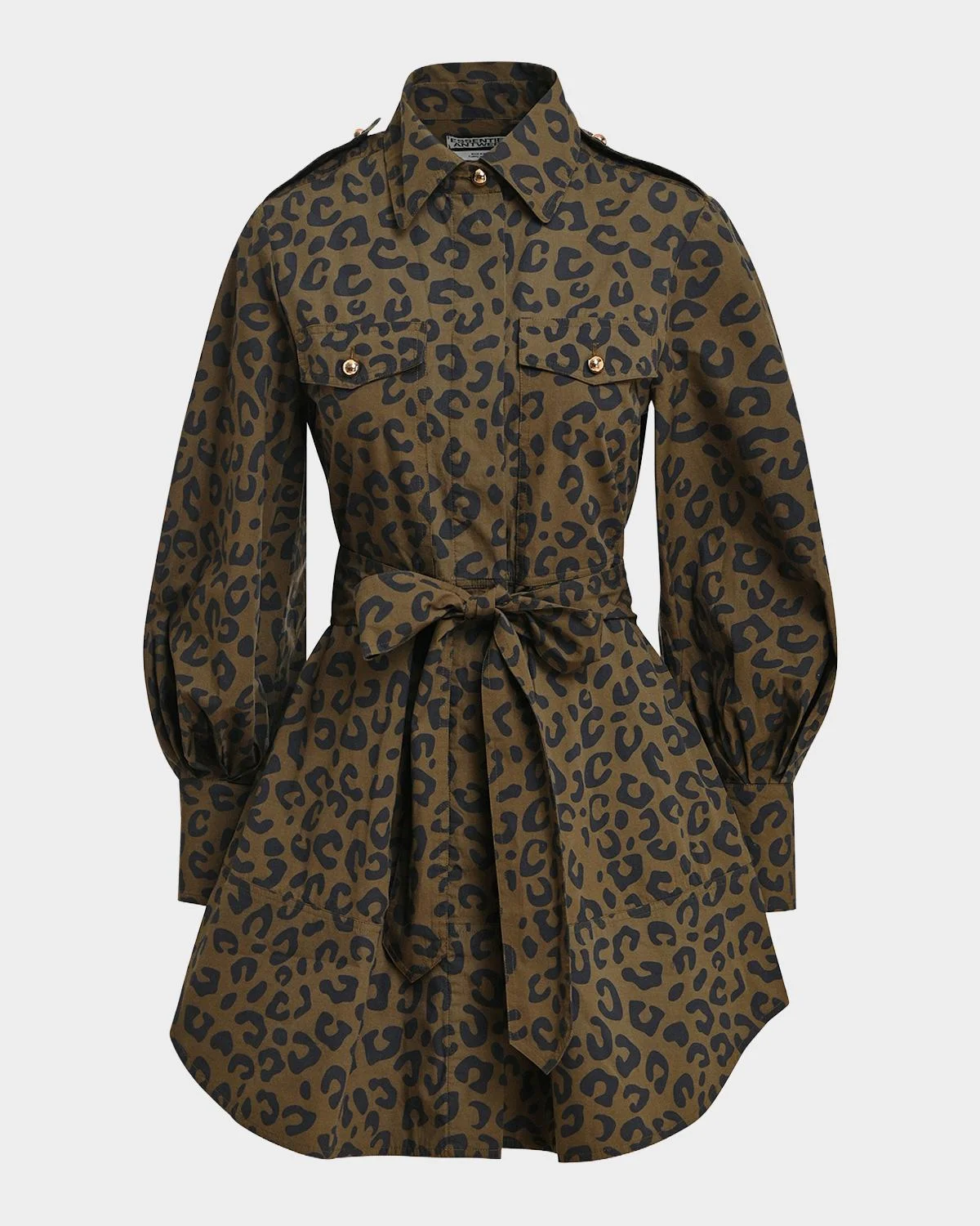 Keto Leopard-Printed Mini Shirtdress - 1
