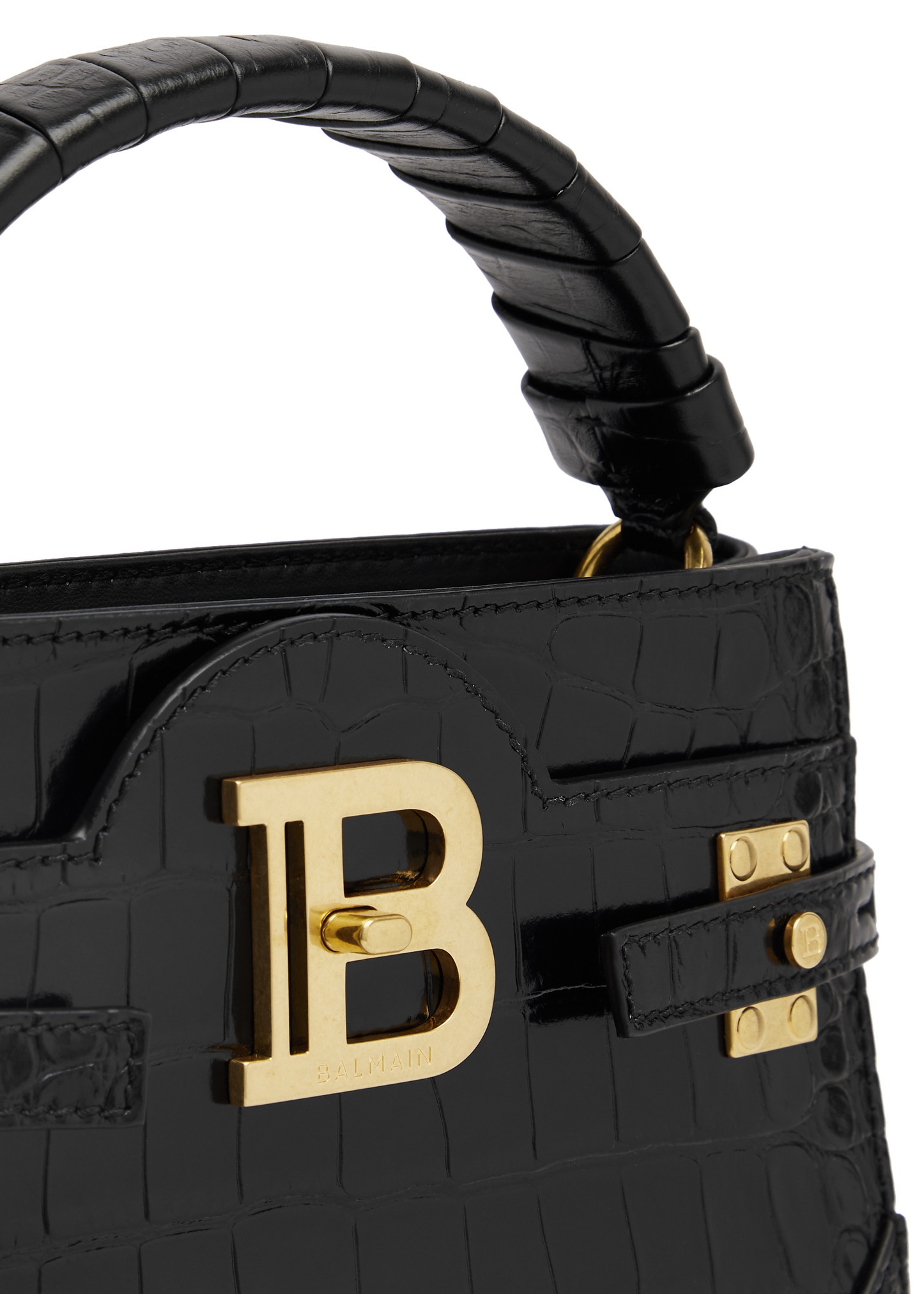 B-Buzz crocodile-effect leather top handle bag - 3