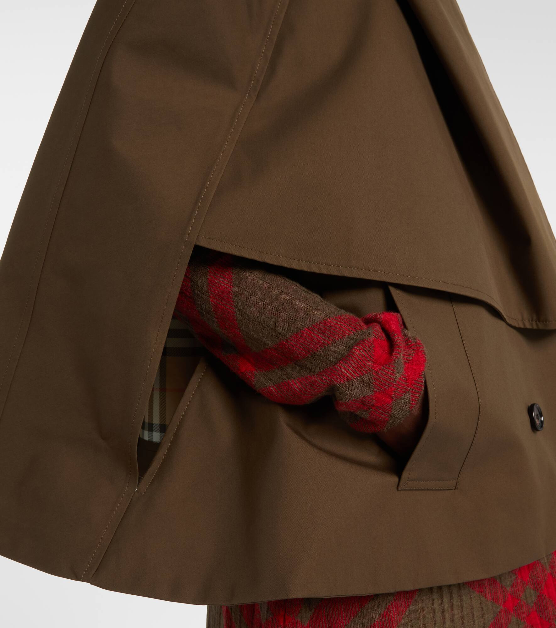 Double-breasted cotton cape - 5