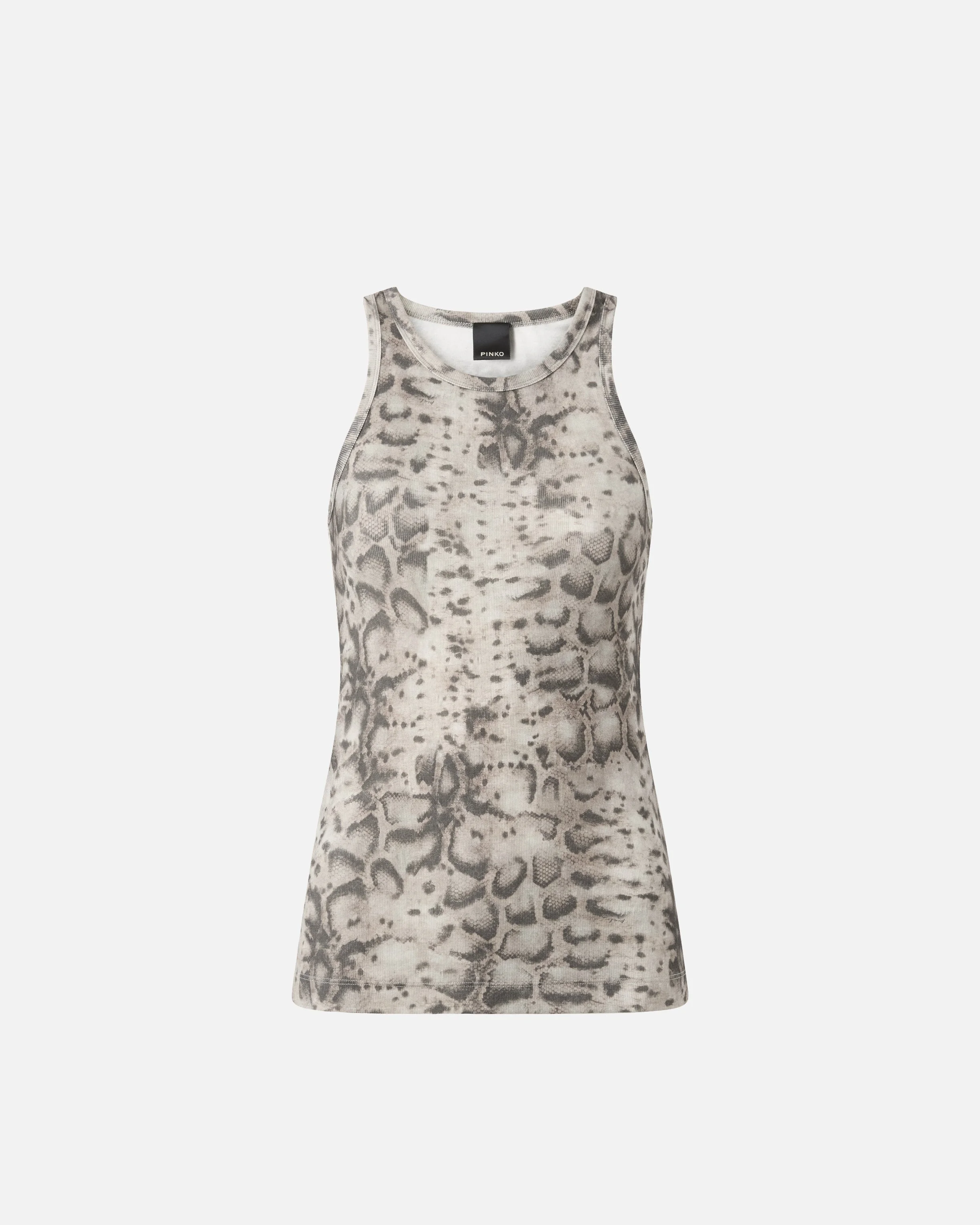 RIBBED VEST TOP WITH SNAKE PRINT - 1