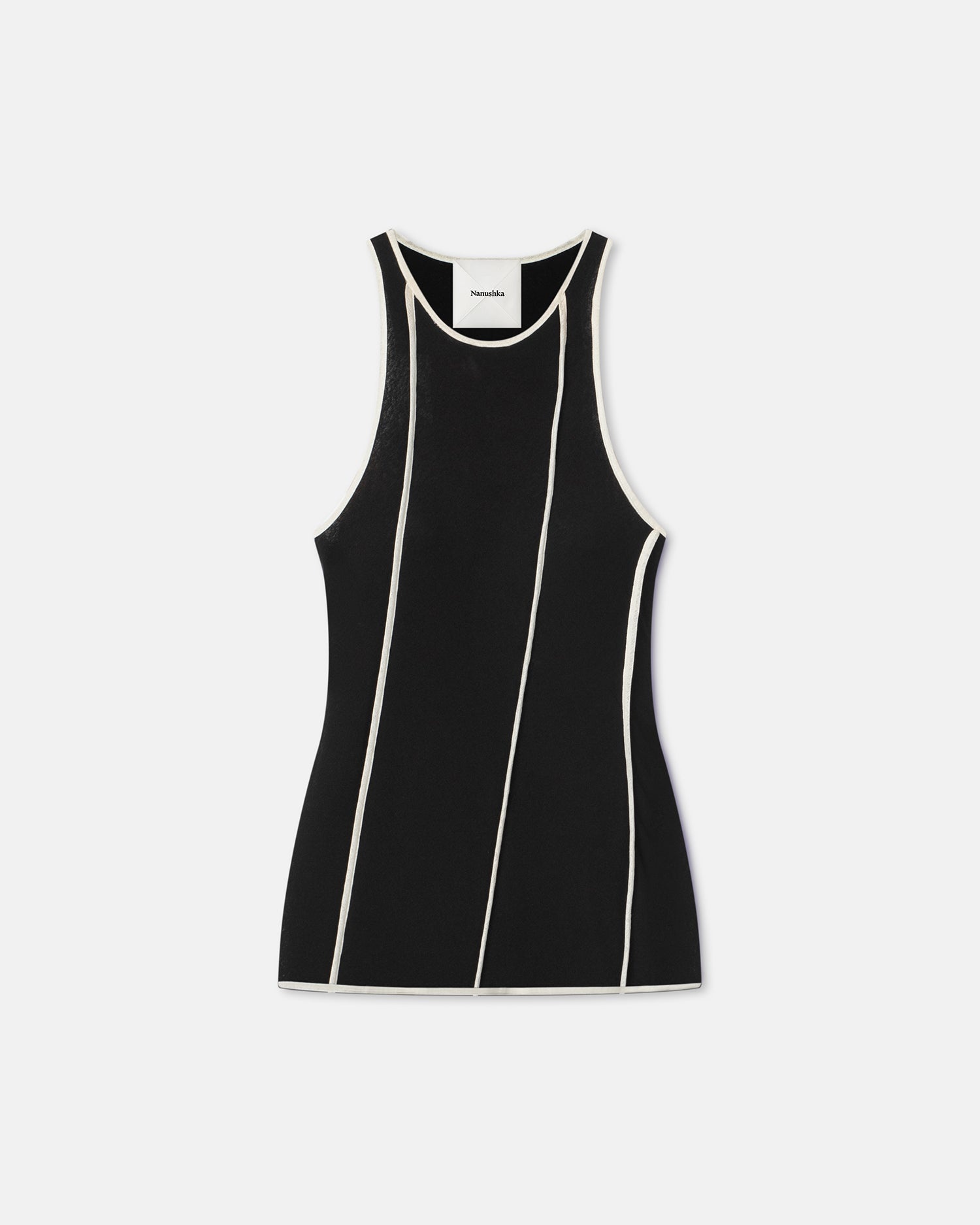 Patchwork Mesh-Jersey Tank Top - 1