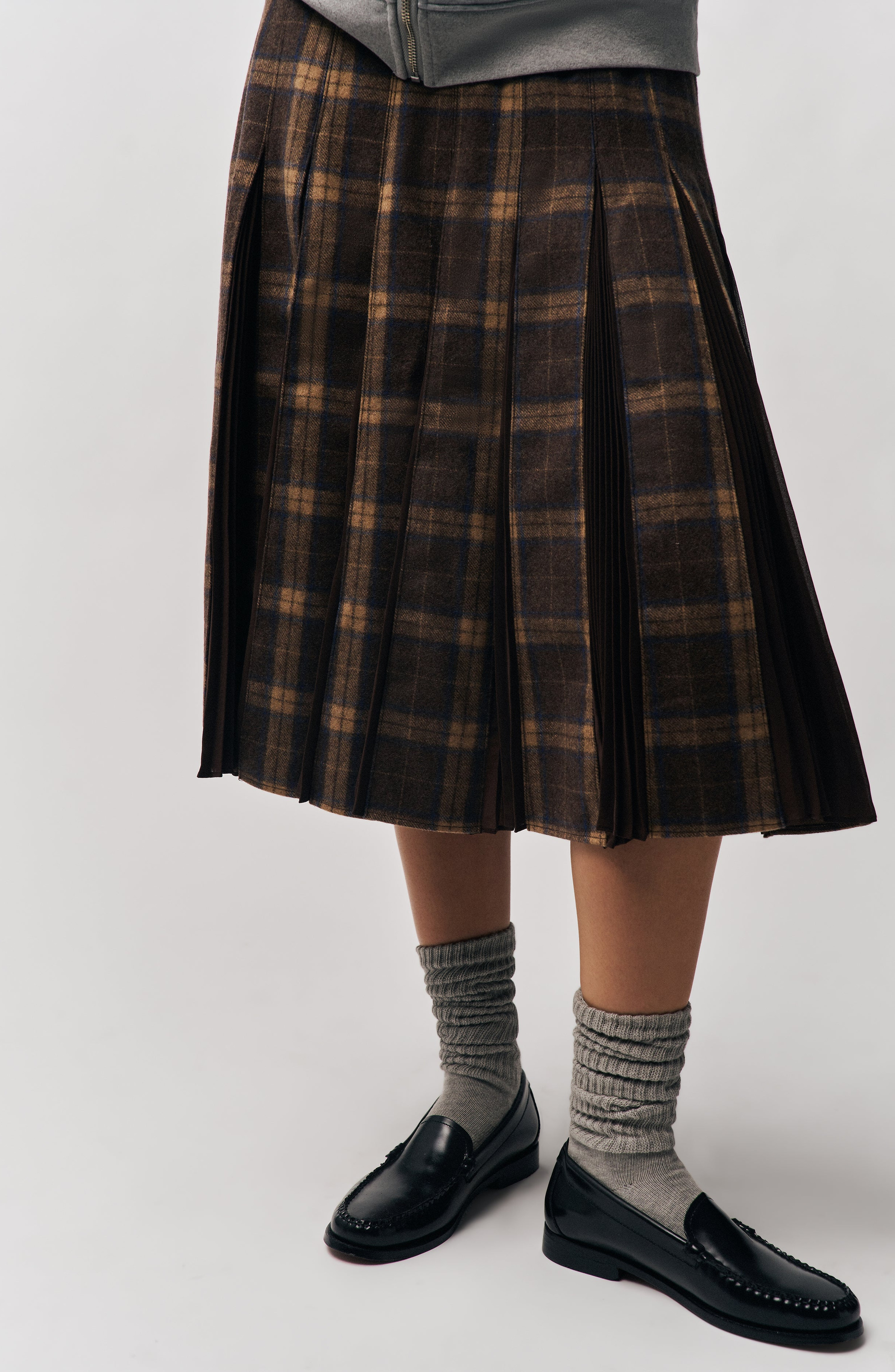Guizio Gibson Chiffon Pleated Skirt in Tartan Multi at Nordstrom - 4