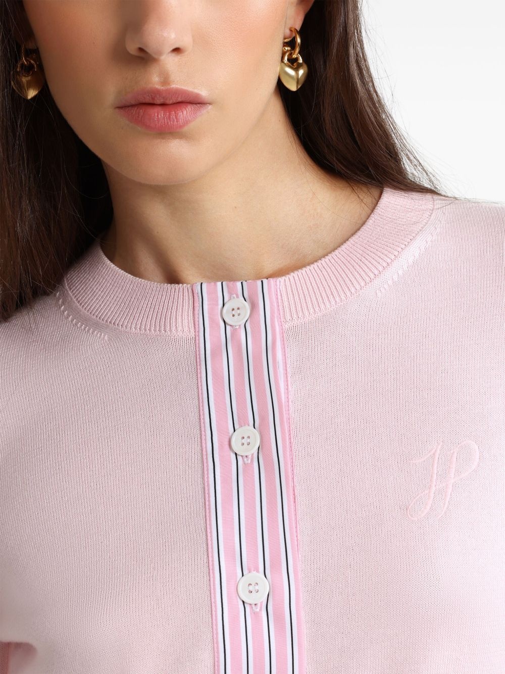 JP monogram cotton cardigan - 5