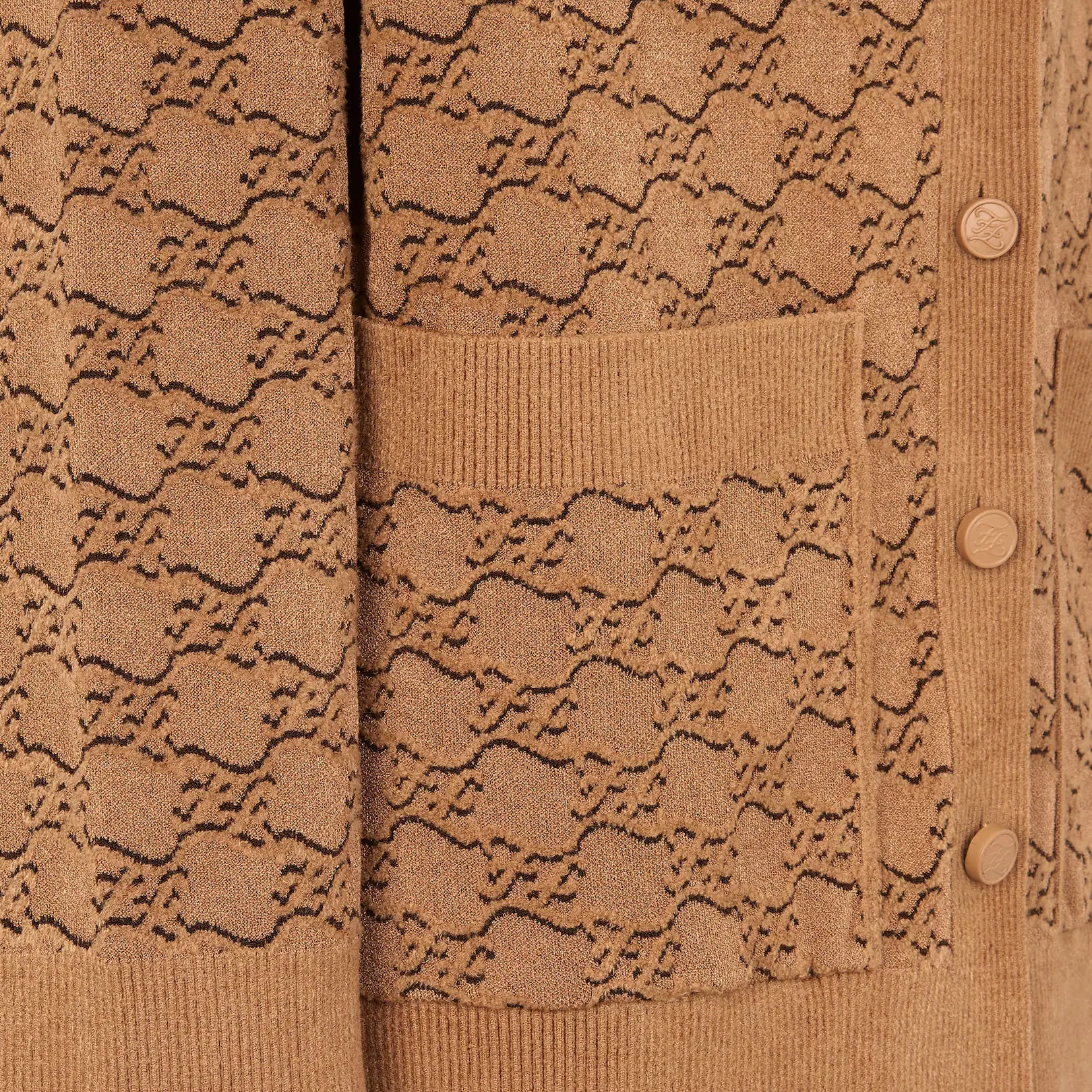 Beige velvet and viscose cardigan - 3