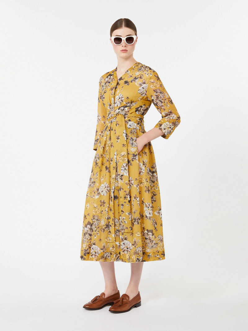 'S Max Mara ESTREMO Printed ramie dress - LEMON outlook