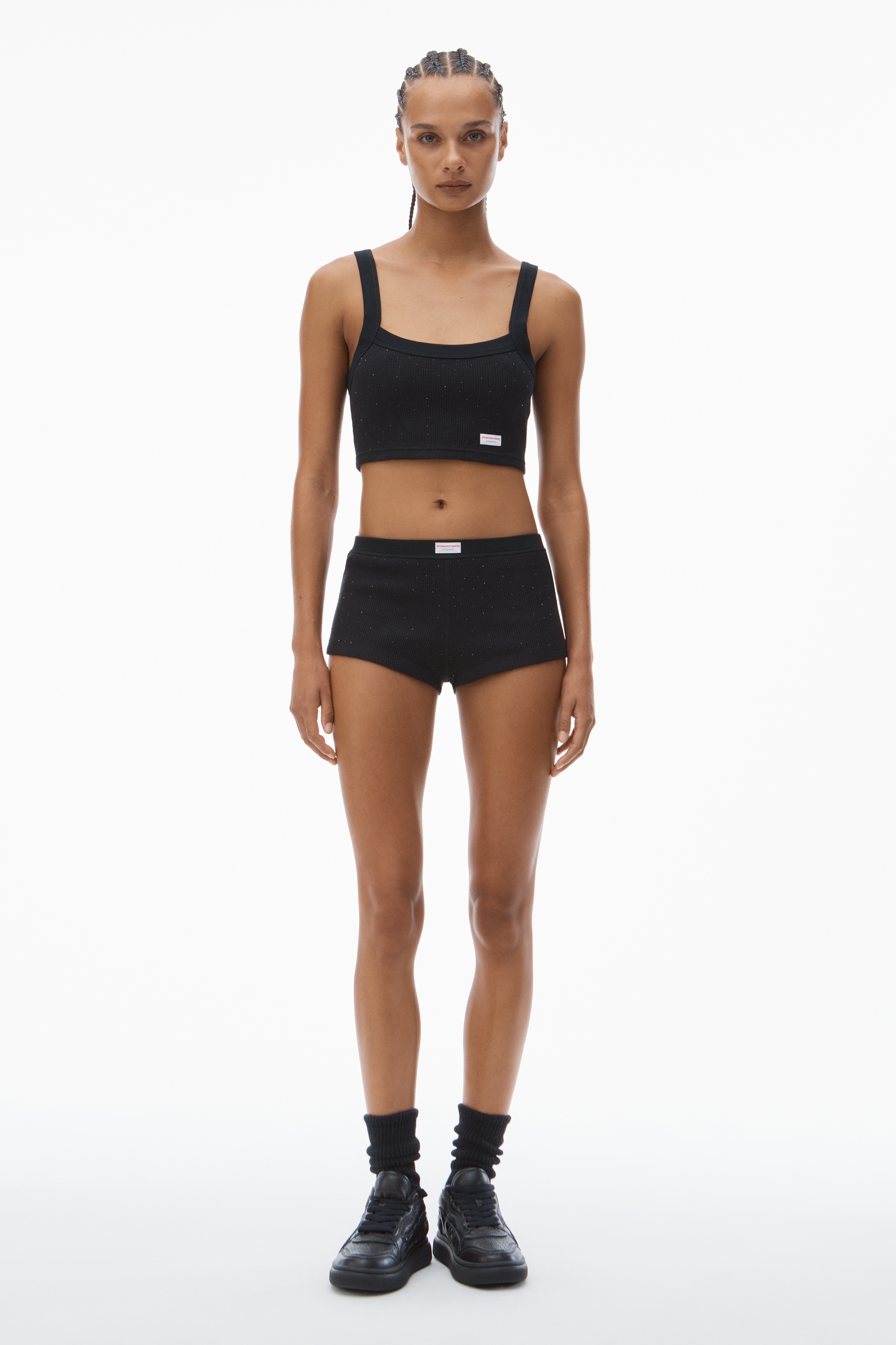 Crystal Hotfix Short in Waffle Knit - 2