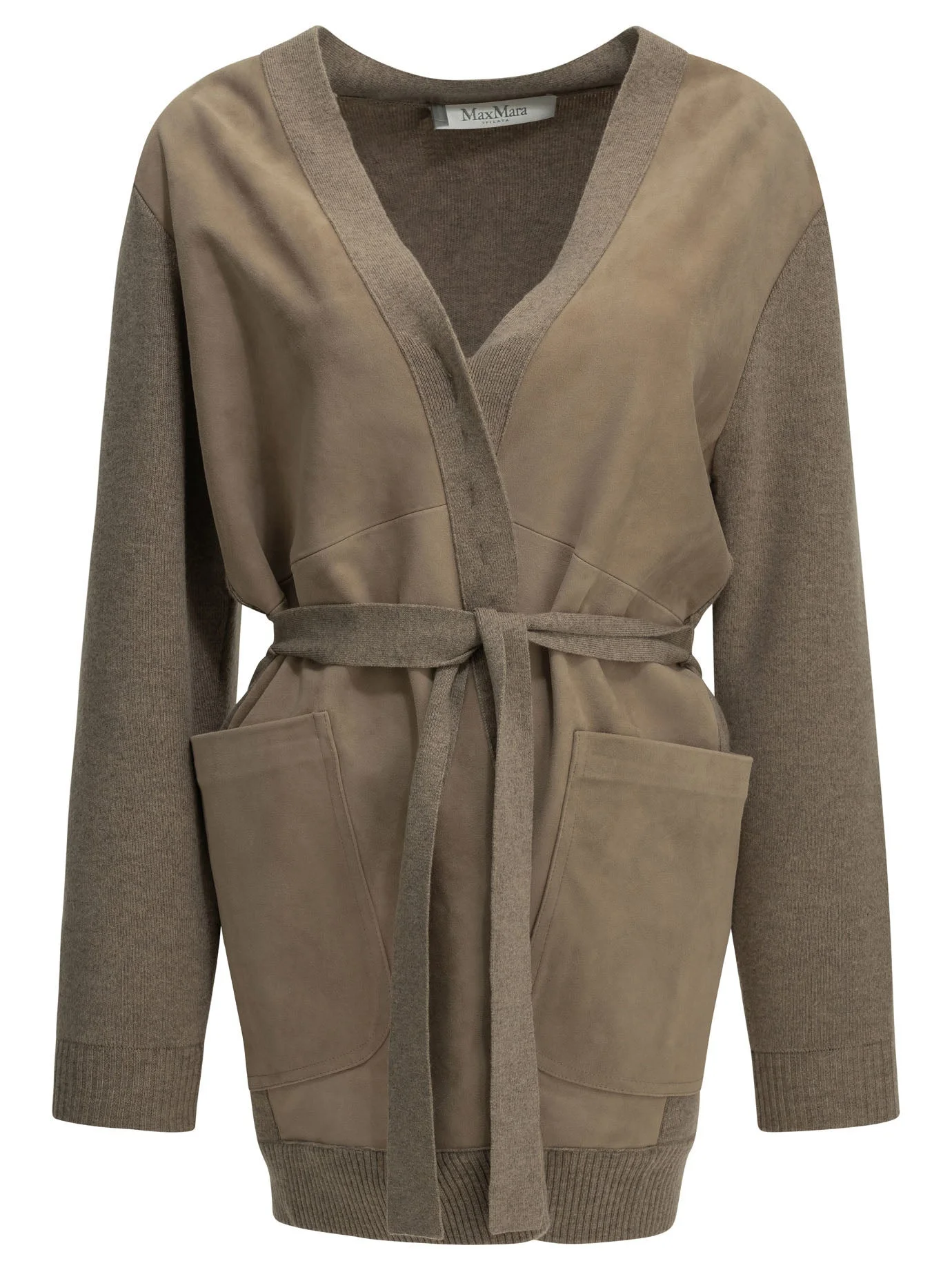 Max Mara Wool and Cashmere Cardigan Beige - 1
