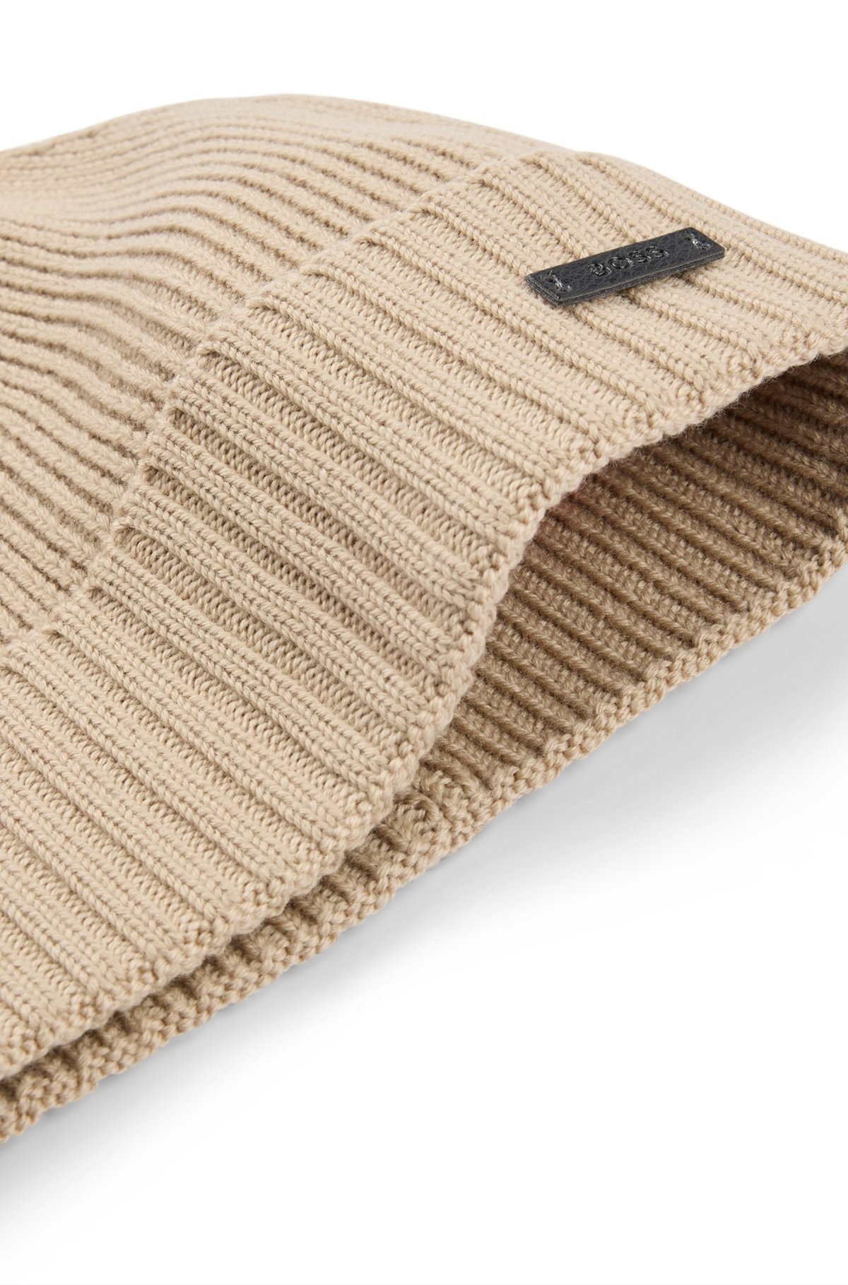 RIBBED BEANIE HAT IN MERINO WOOL - 5