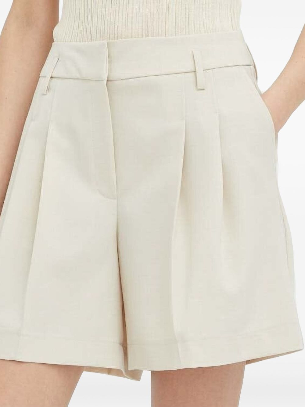 pleated tailored shorts - 3