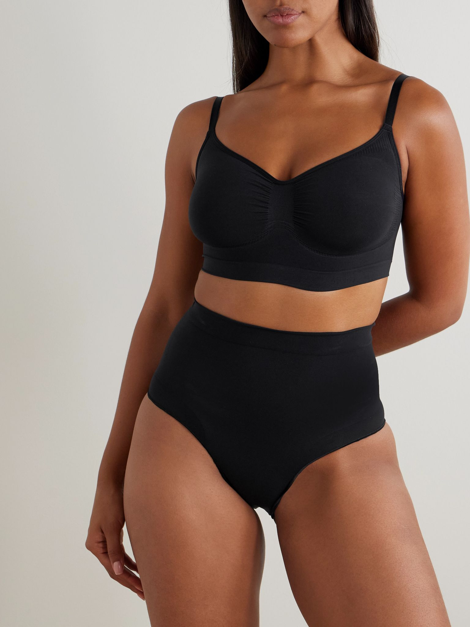 Seamless Sculpt Mid Waist Brief - Onyx Black - 2