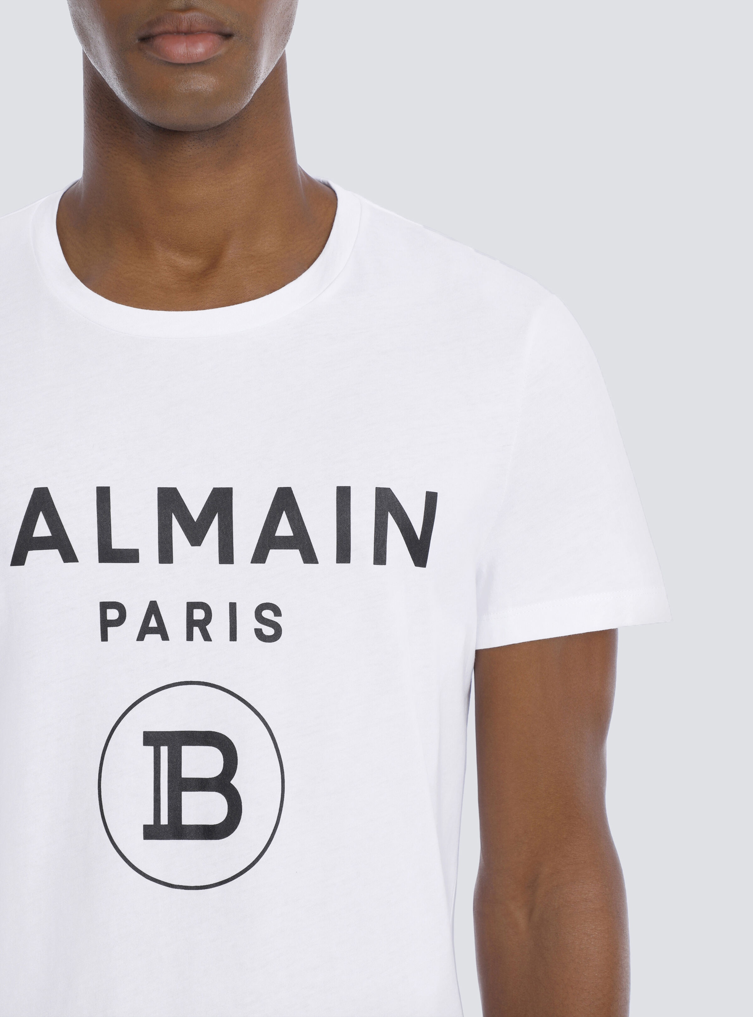Cotton T-shirt with Balmain Paris logo print - 7