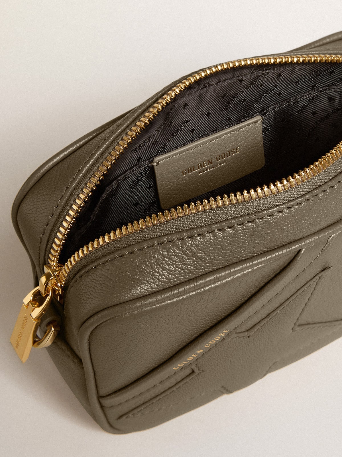 Mini Star Bag in sage-green leather with tone-on-tone star - 5