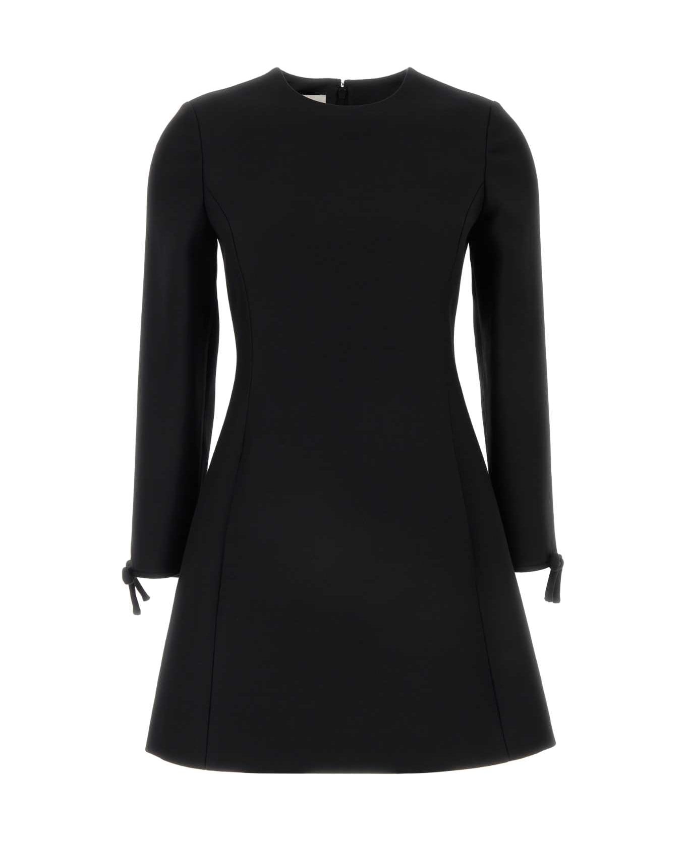 Black Wool Blend Dress - 1