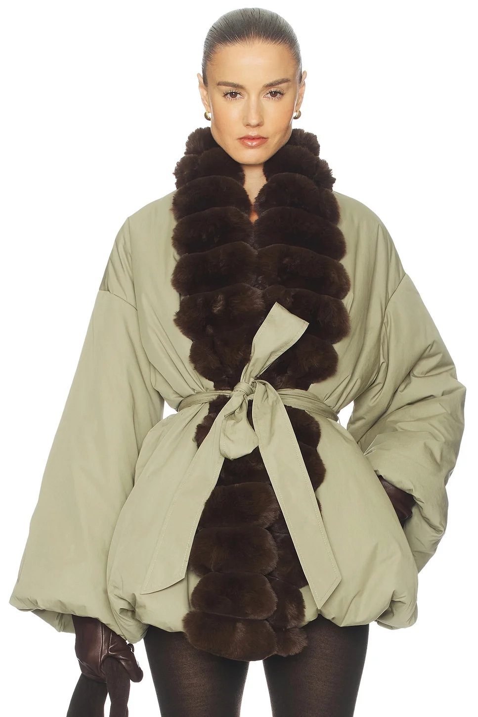 Bubble Puffer With Faux Fur - 1