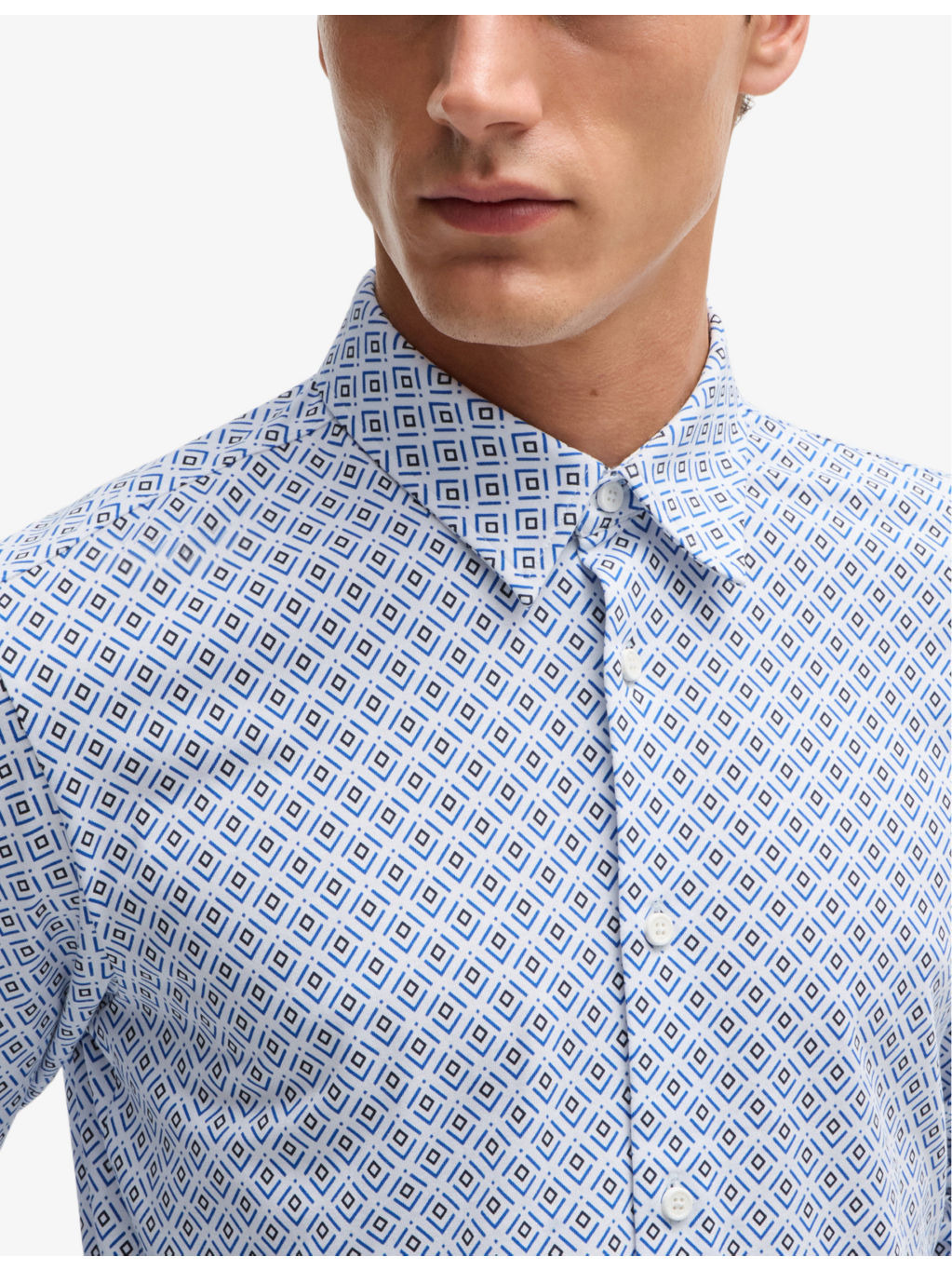 Printed slim-fit cotton-blend jersey shirt - 5