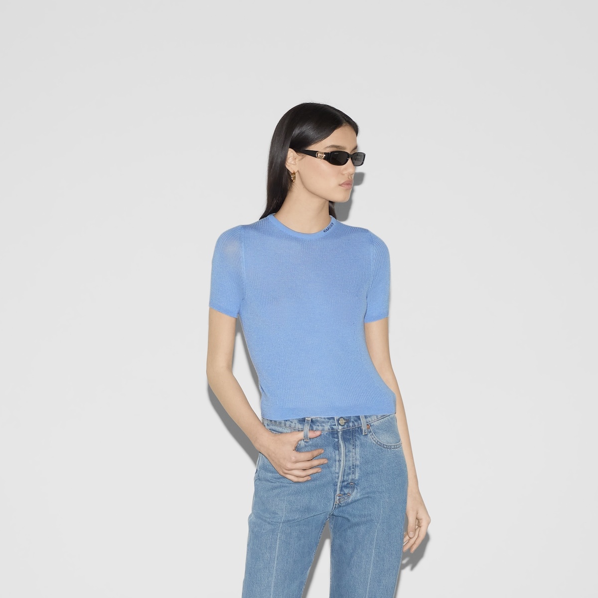 Extra fine wool and silk rib top - 6
