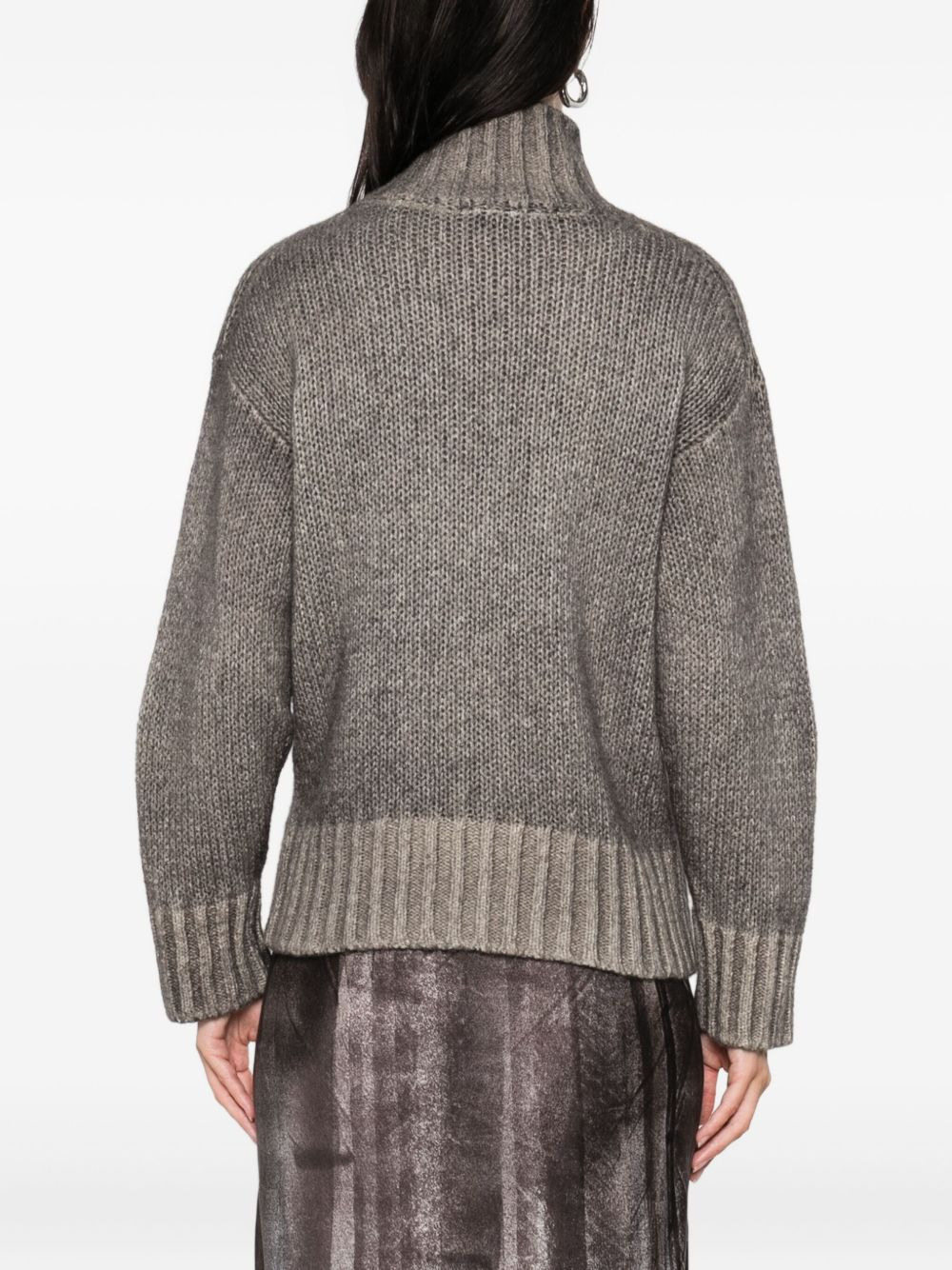 high-neck ribbed sweater - 4