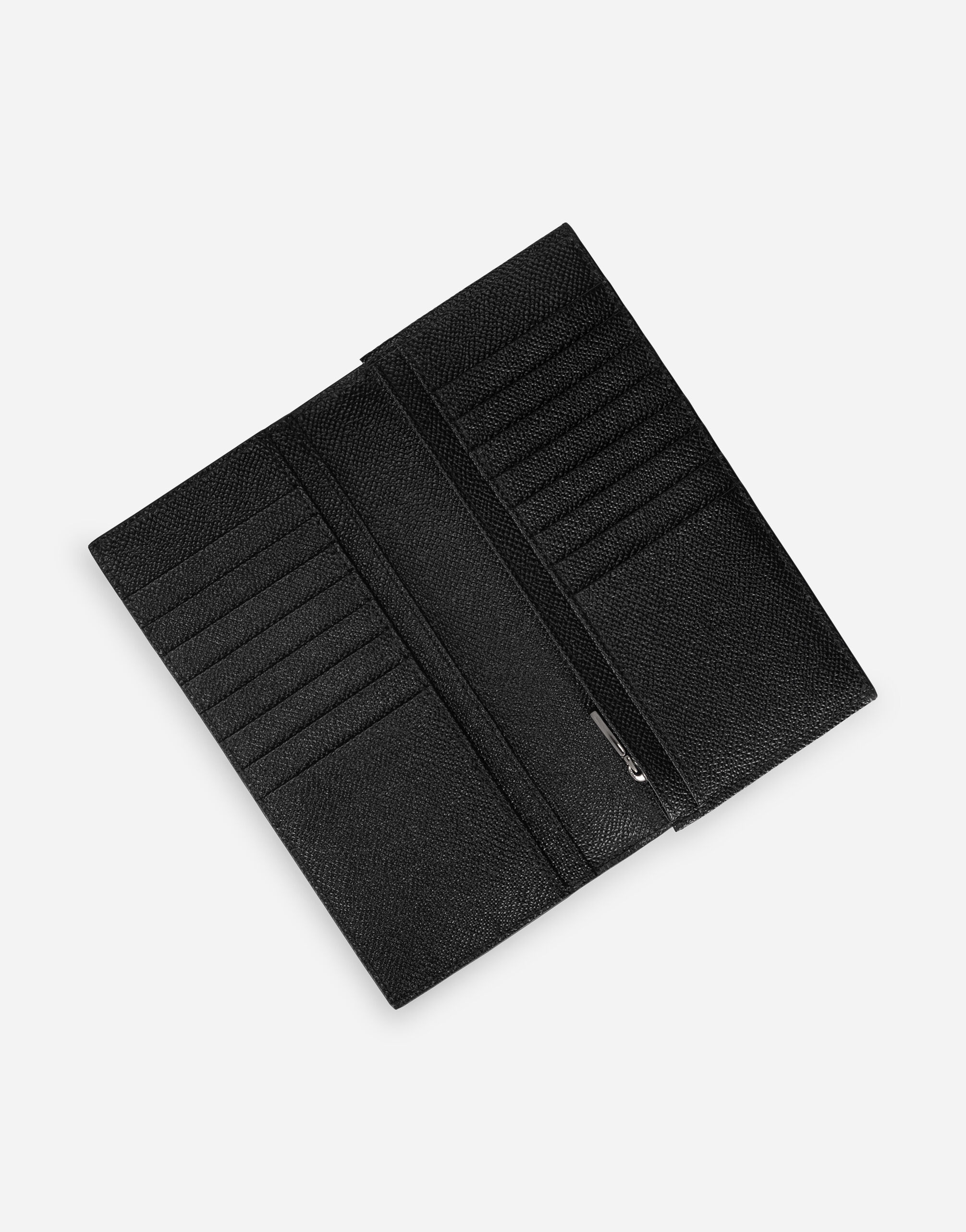 Calfskin vertical wallet with logo tag - 4