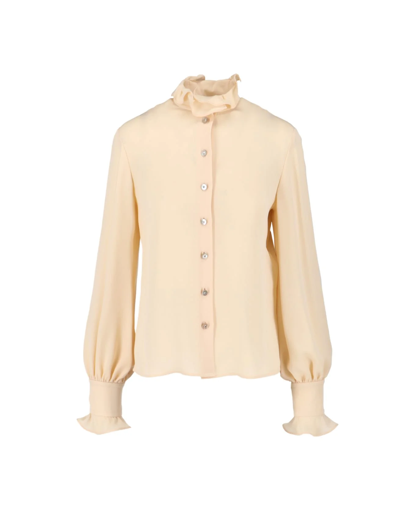 Silk Shirt With Ruffles - 1