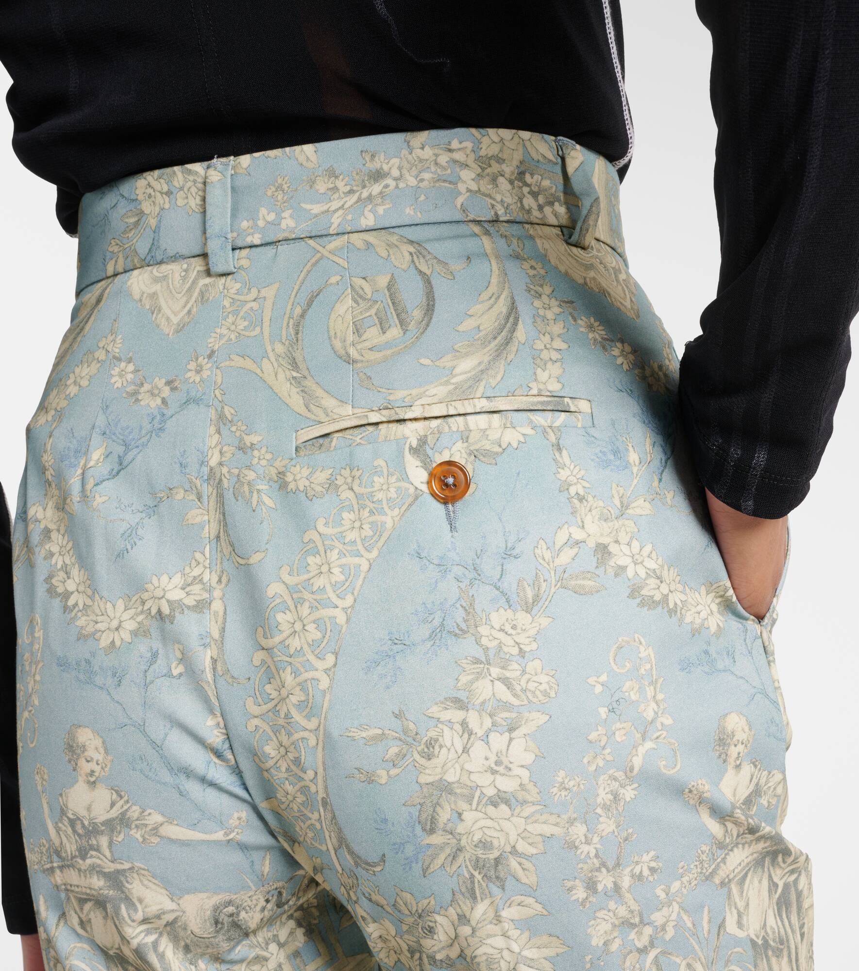 Ray printed high-rise cotton flared pants - 6