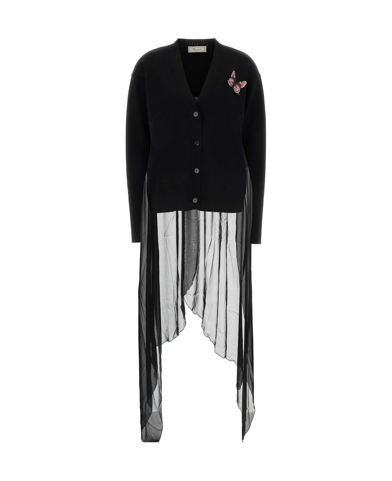 Black Viscose Blend Cardigan - 1