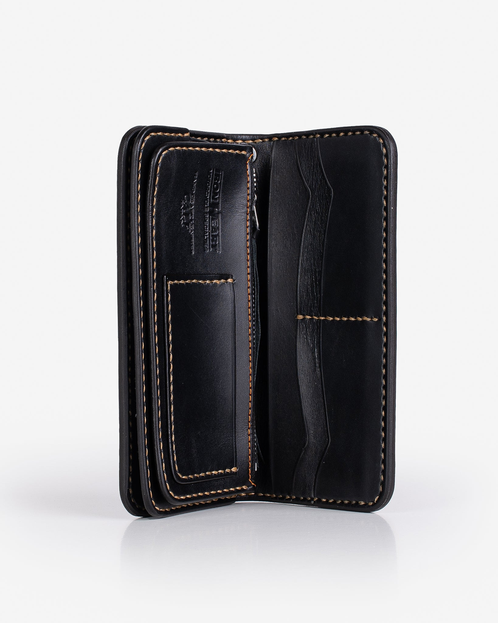 IHG-03-BLK Long Shell Cordovan Wallet - Black - 2