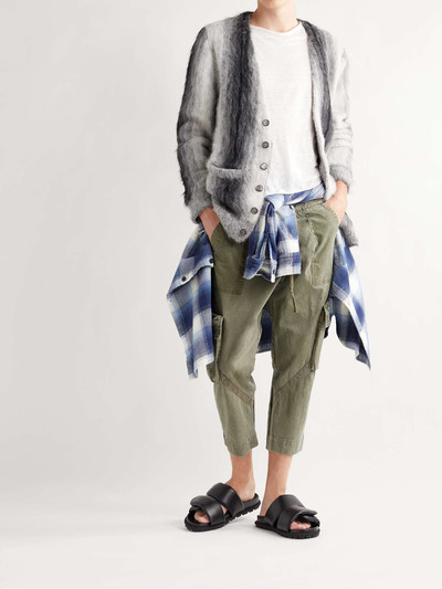 Greg Lauren Tapered Cotton Drawstring Cargo Trousers outlook