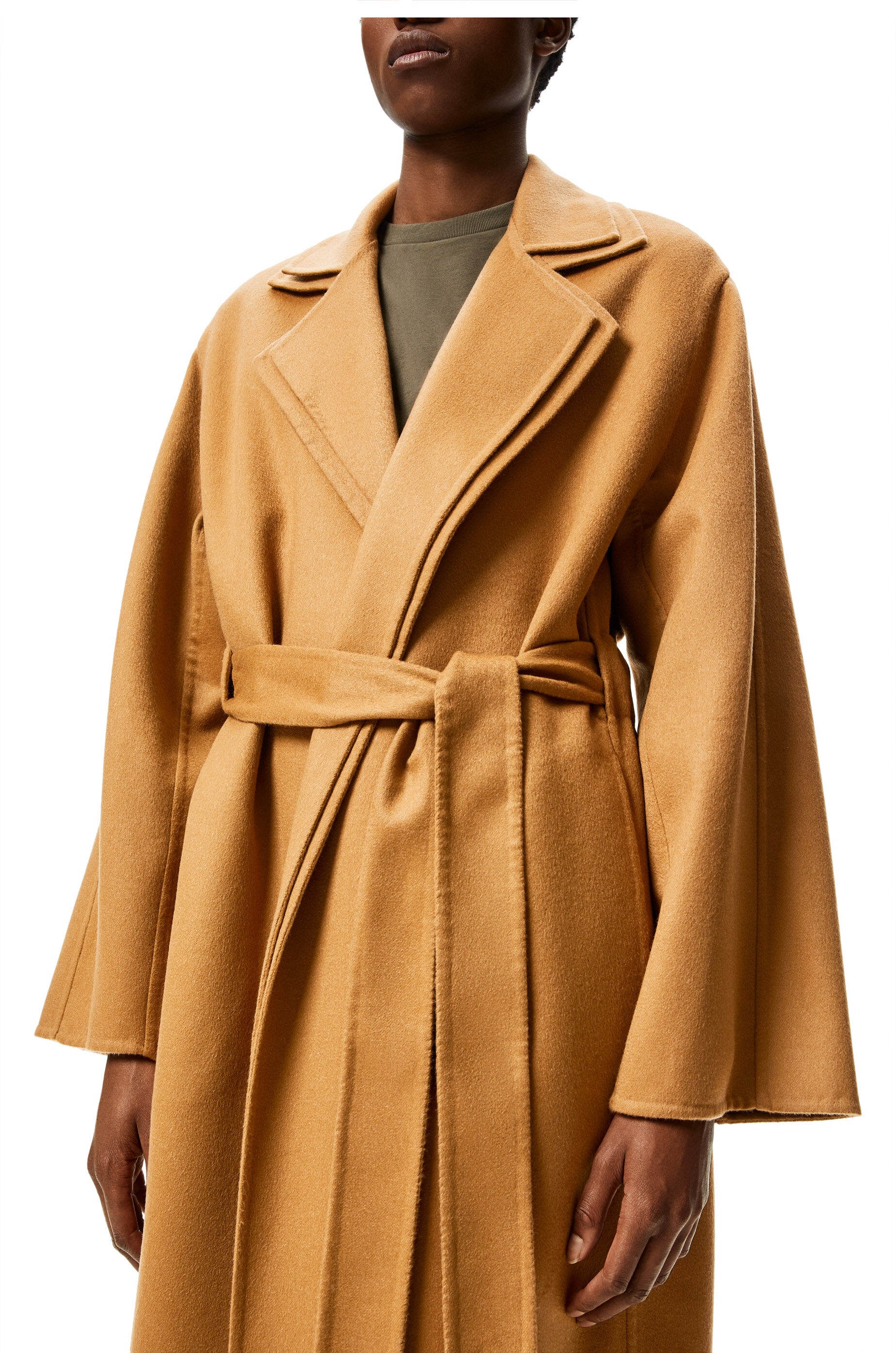 Double layer belted coat in wool and cashmere - 5