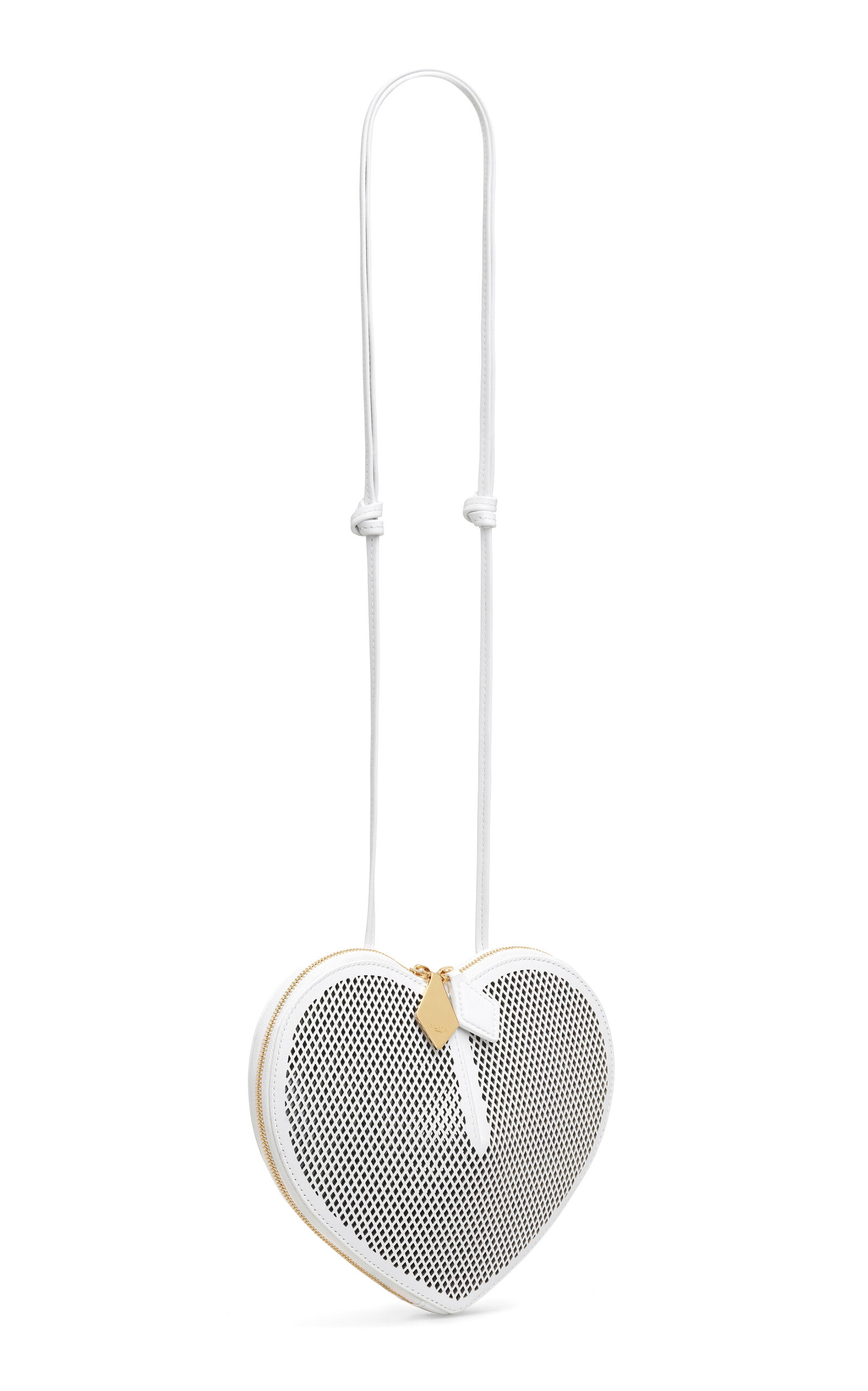Le Coeur Fishnet Leather Crossbody Bag white - 4