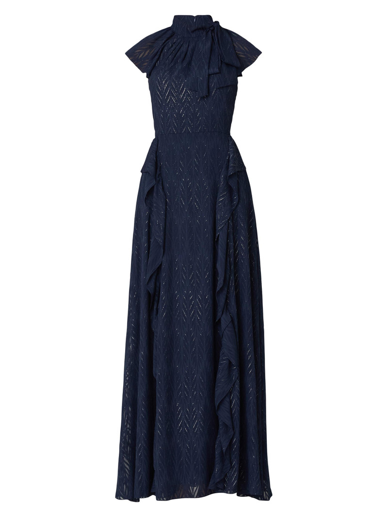 Women's Astreri Ruffle Cap Sleeve Dress - Navy Silver 1