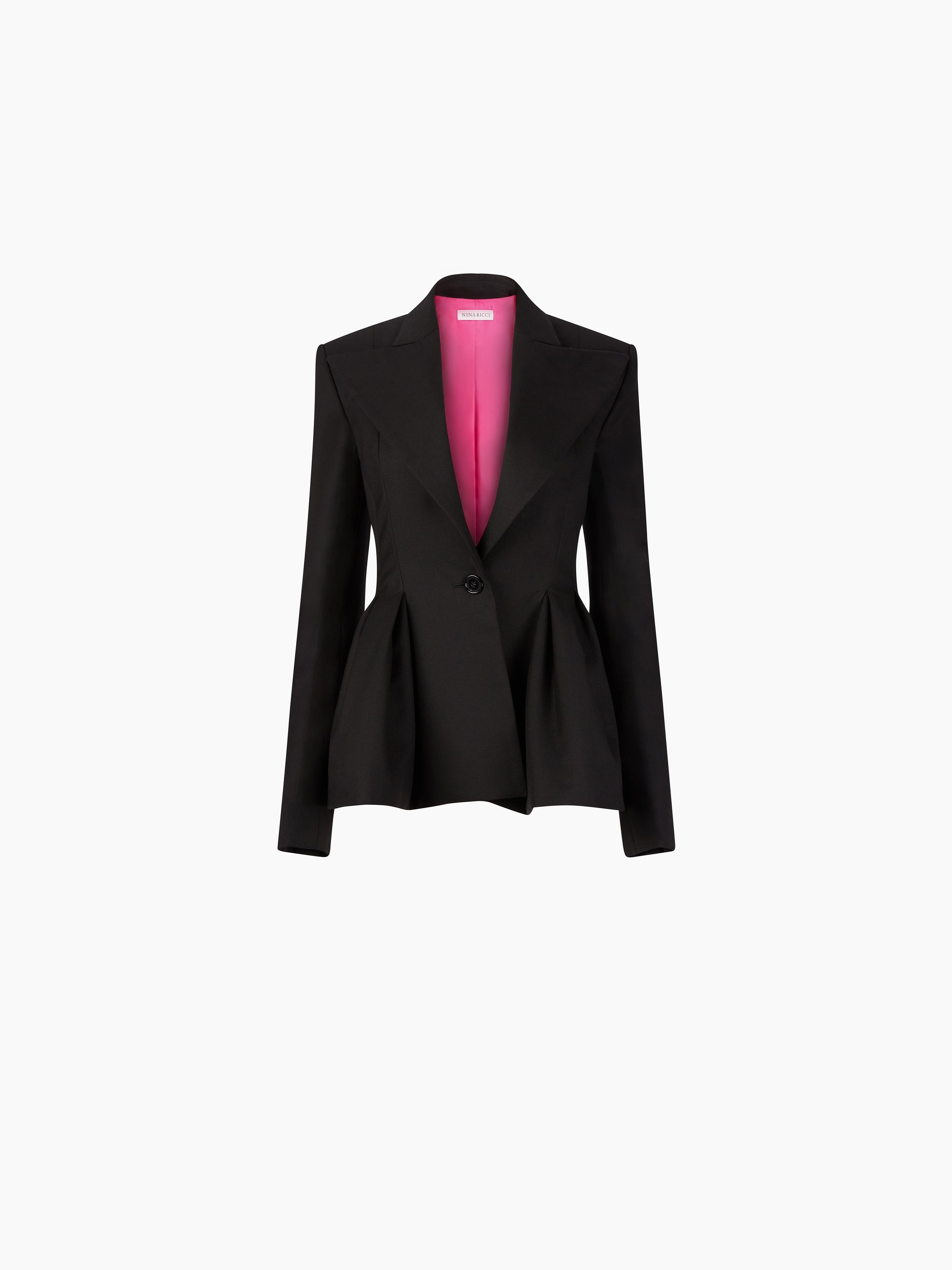WOOL GABARDINE PEPLUM BLAZER - 5