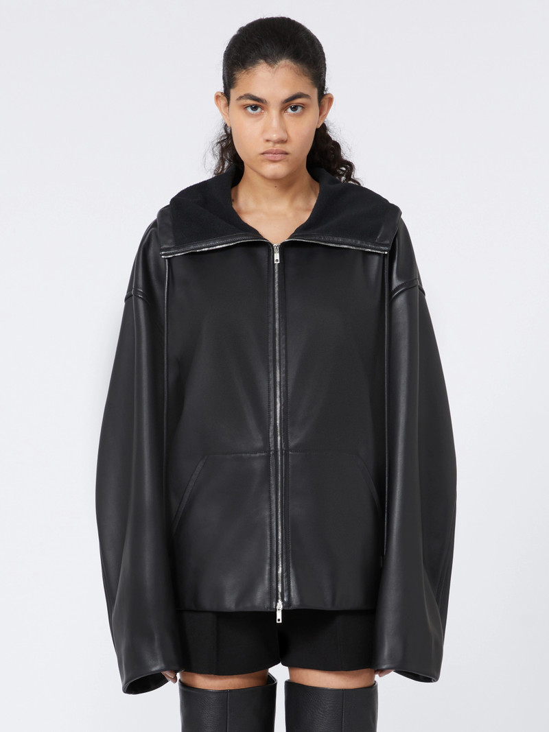 ADUNCO1234 Leather hoodie - RUNWAY - BLACK 3