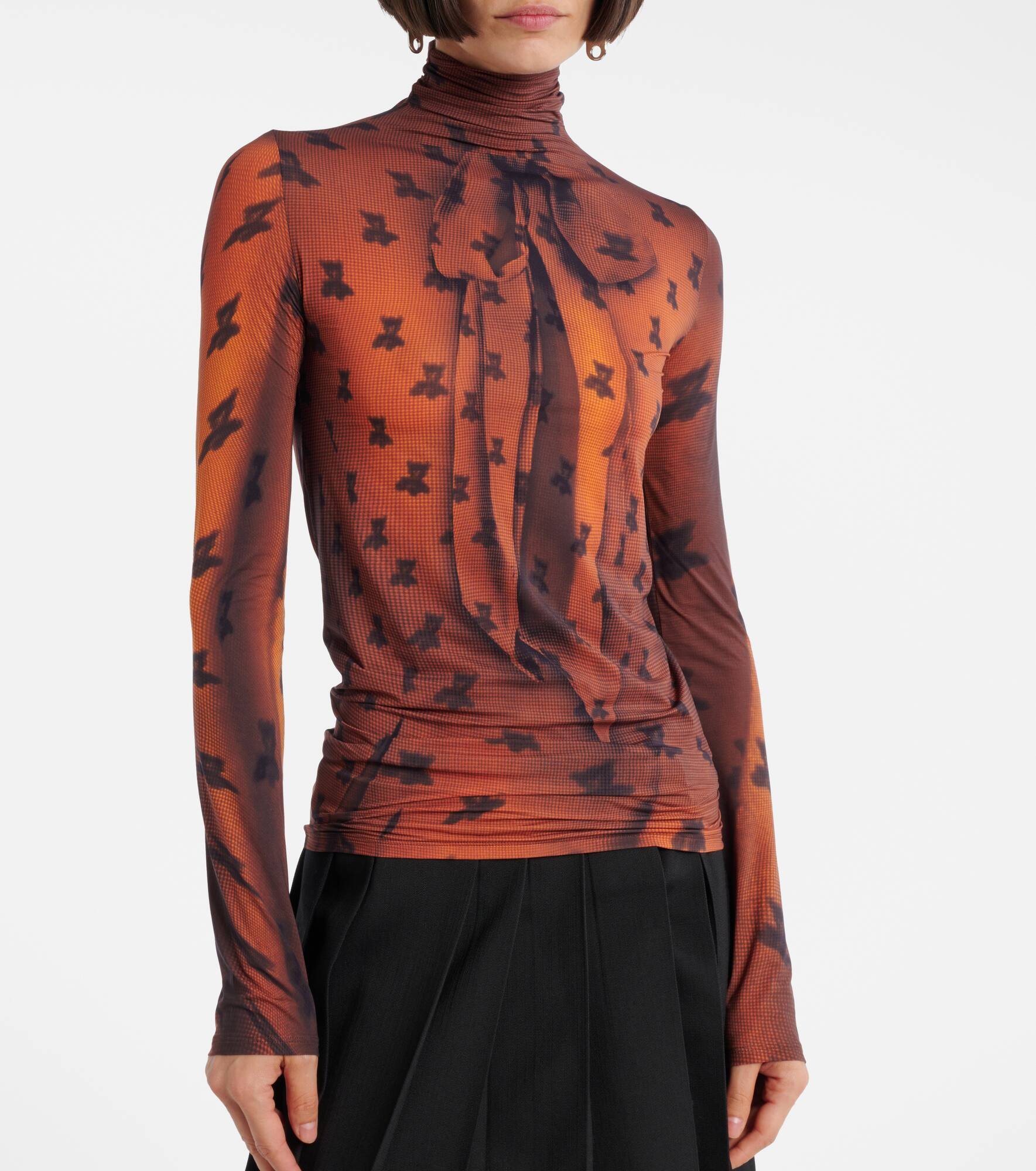 Trompe-l'œil high-neck top - 4