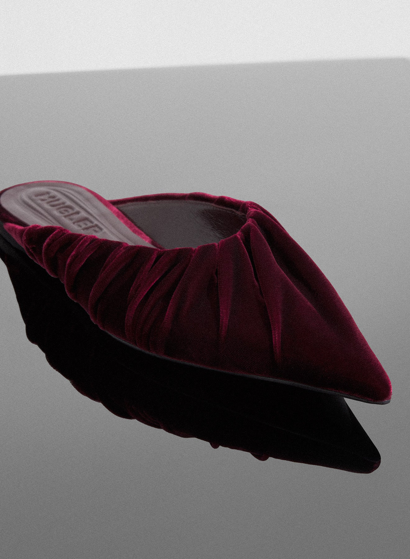 burgundy draped Fang flats - 3