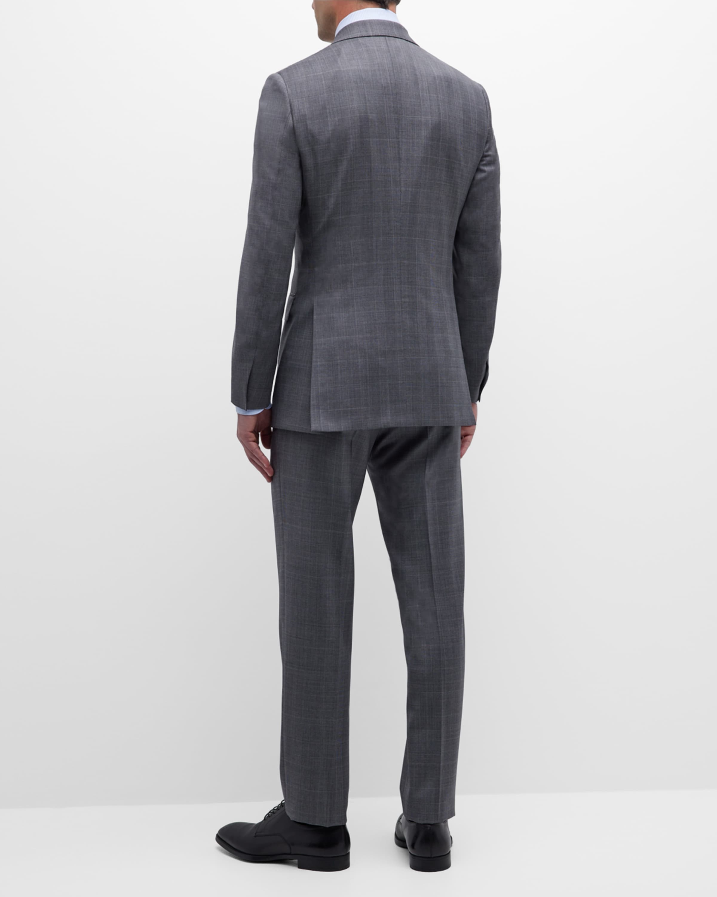 Men's Plaid Wool Suit - 4