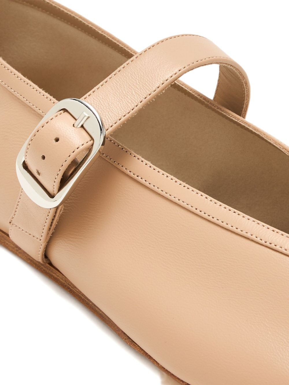 Stella buckle-strap leather ballet flats - 4