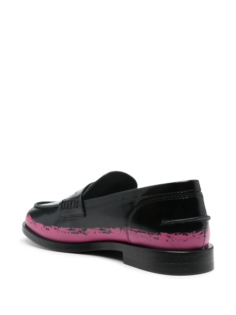 penny-slot leather loafers - 3