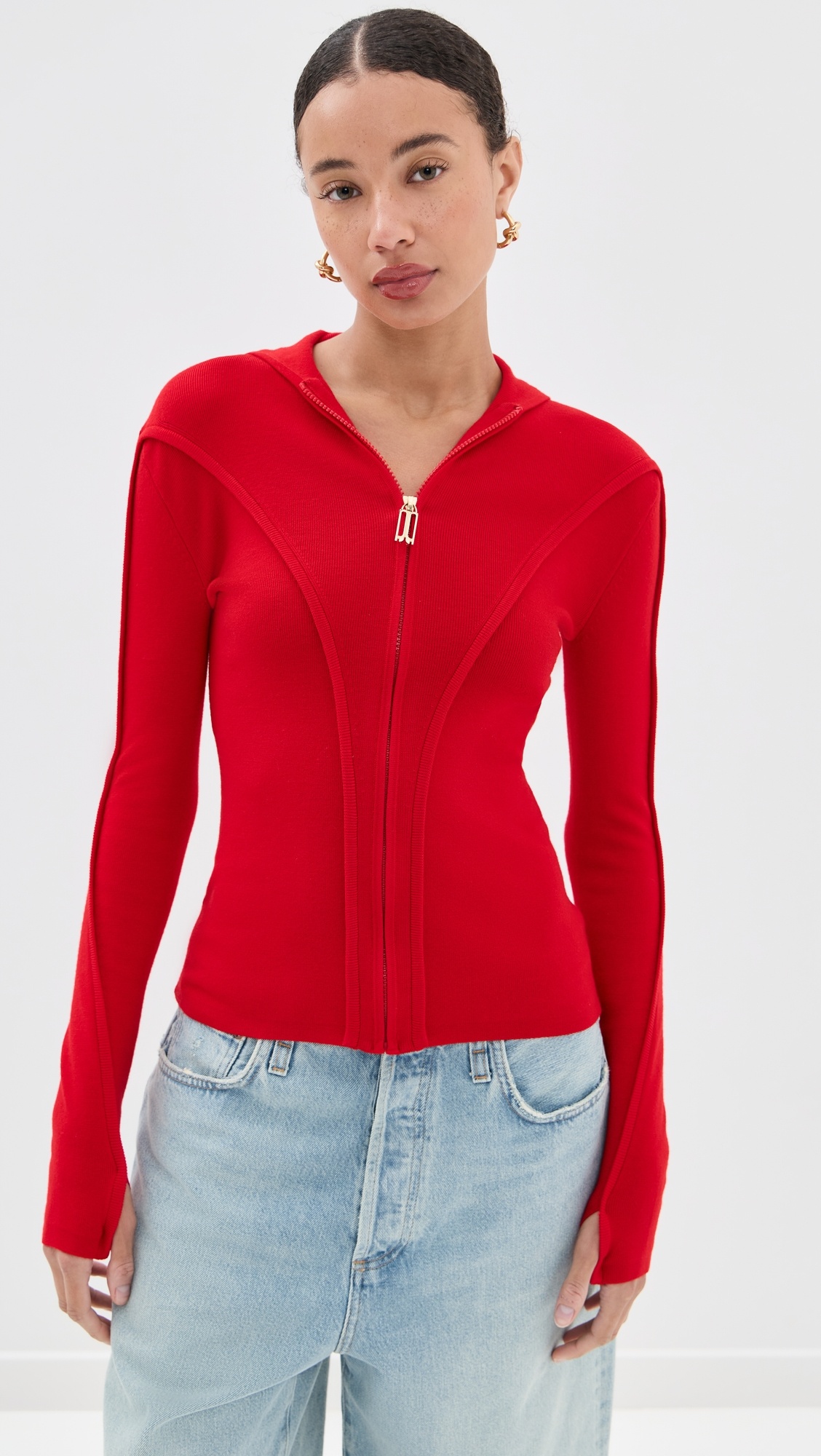 Piping Detail Hooded Top - 6