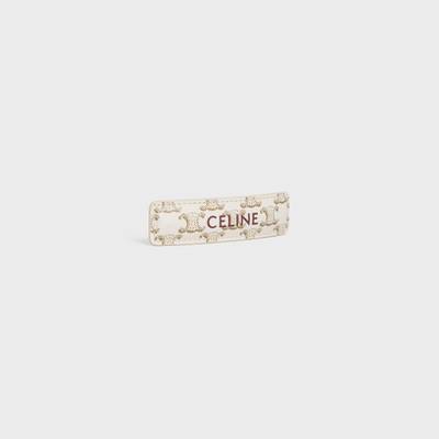 CELINE Triomphe Canvas Hair Clip in Calfskin, Steel and Canvas outlook