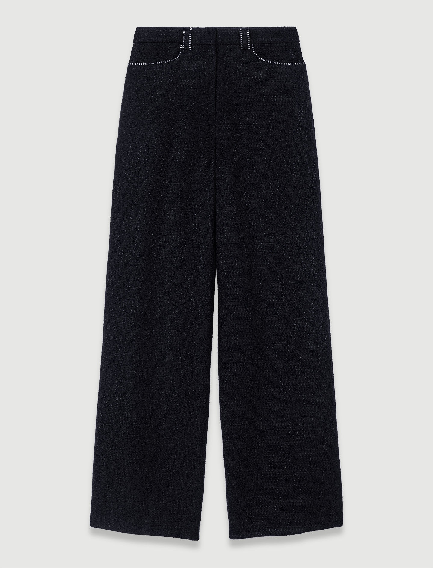 Wide-leg tweed trousers - 1