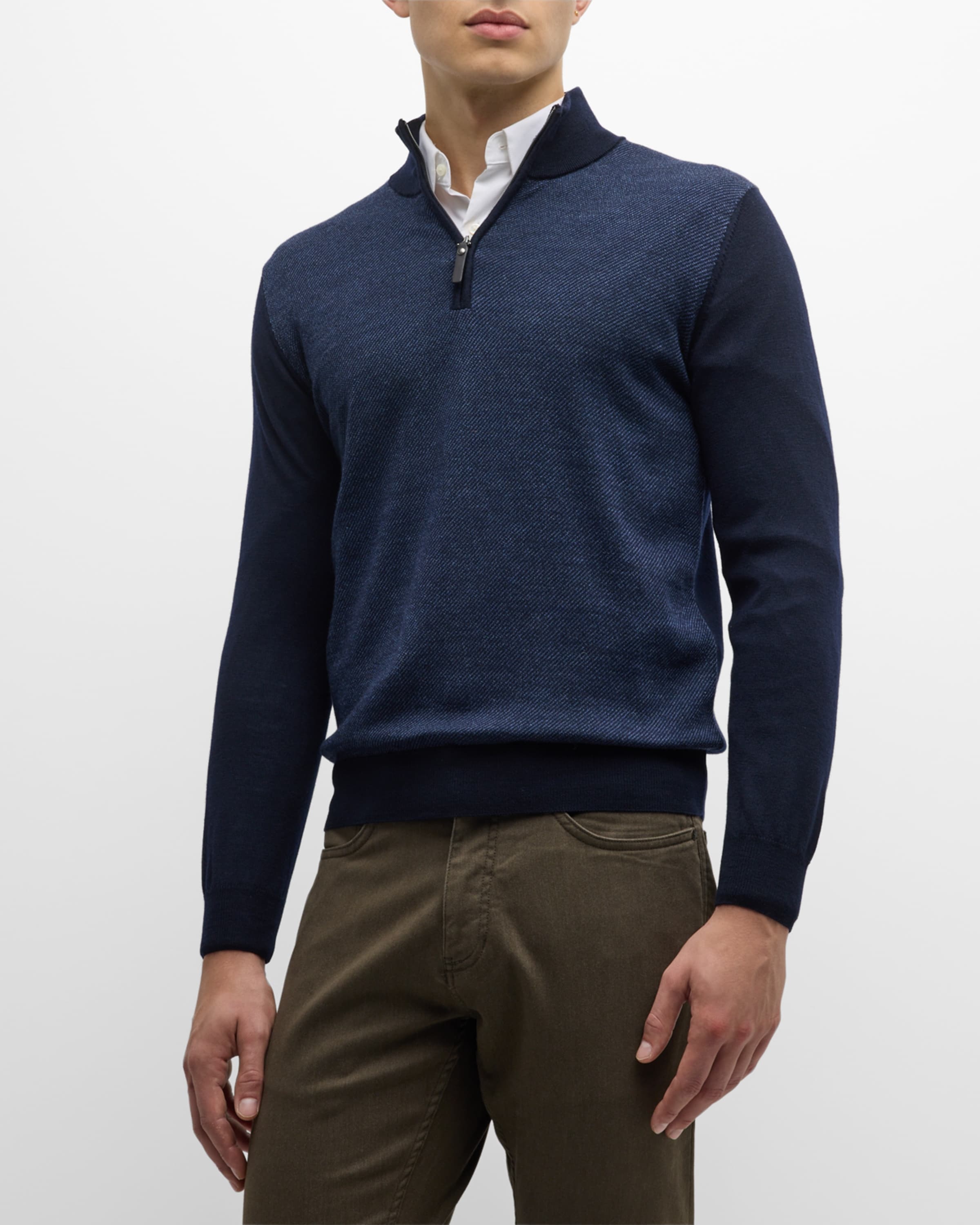 Men's Wool Quarter-Zip Sweater - 2